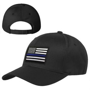 Police Baseball Cap Thin Blue Line USA Flag Black New